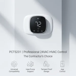 OWON WiFi Smart Thermostat Tuya 24VAC Energy Saving HVAC System Part 4.3-inch Color Touch Screen PIR Sensor for Hotel/Apartment