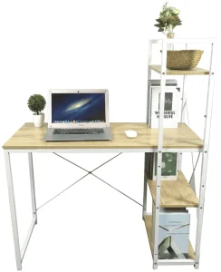 Office Desk with Bookshelf Convenient Study Table for Home or Stationary Computer Work
