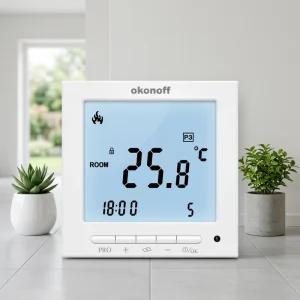 Okonoff S603PE Digital Weekly Programmable 16A Electric Underfloor Heating Room Thermostat Traditional for Apartment Hotel Use