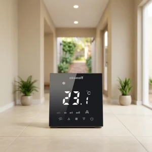 Okonoff V5 T Square Touch Buttons Smart Thermostat Easy Install Central Air Conditioning 2 Pipe Fan Coil Hospital School