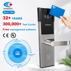 On-time Delivery in Smart Lock with Key Stainless Steel 304 T5577 Hotel Lock System | Low Voltage Alarm Mechanical Key Override