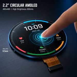 Original 2.2 Inch 480×480 MIPI AMOLED Screen AI Hardware Selfie Display Panel Mounting Smartwatch Wearable Premium Module Grade