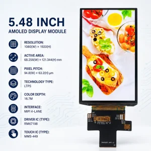 Original 5 5.48 Inch 1080×1920 FHD MIPI 4 Lane LTPS Screen for Smart Handheld Device Premium AMOLED Display Module Grade AAA