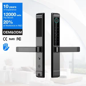 Original Design Custom Manufacture Outdoor Waterproof Durable Fingerprint Aluminium Smart Security Door Lock