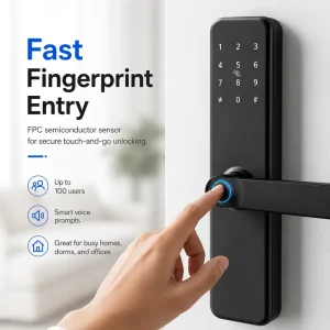 Original Manufacture Tuya Wifi Smart Door Lock Biometric Electronic Digital Fingerprint Smart Door Lock for Wooden Door