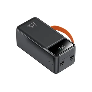Outdoor Multi device Charging Power Bank 50000mAh 22.5W PD Fast Charger Built in 2 Integrated Cables Flashlight Digital Display