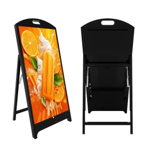 Outdoor P2.5 Mobile LED Screen IP65 Waterproof Digital Signage Standalone Floor Stand Menu Display Panel