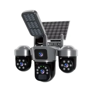 Outdoor Security CCTV Solar PTZ Camera V380pro Dome CMOS Cloud Night Vision IP66 Motion Detection 8000mA H Rechargeable Lithium