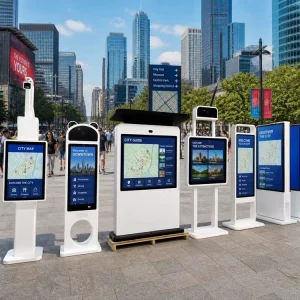 Outdoor Smart City Touchscreen Kiosk Weatherproof Outdoor Public Information Interactive Touch Screen Kiosk Totem
