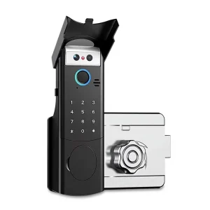 Outdoor Smart Rim Lock Keyless Wood Door Aluminum Fingerprint IC Card Unlocking Smartphone Controlled Smart Lock
