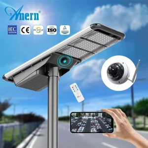 Outdoor Waterproof 100 Watt Integrated Street Lights With Cctv Camera