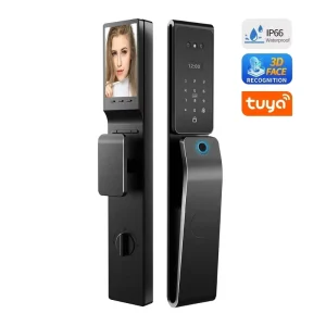 Outdoor Waterproof Double Sided Smart Door Lock HD Camera 3D Face Palm Recognition Keyless Entry Home App Battery