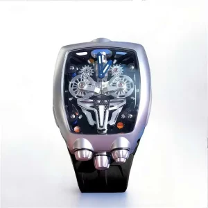 Oval Skeleton Mechanical Watch for Men Hollowed Stainless Steel Sapphire Water Resistant 10ATM Automatic Diver
