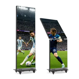 P1.25 P1.86 P2.5 Foldable Floor Standing LED Poster Screen GOB Led Display for Shop Mall Advertising