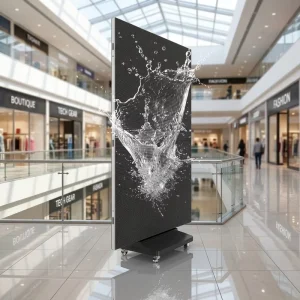 P1.25 Triple-Folding Poster Screen Shopping Mall Floor Standing Tri-Screen Ad Display Smart Split-Screen Showcase Terminal
