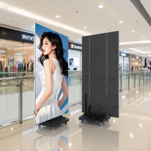 P1.86 Triple Folding Digital Poster Government Service Hall Floor Standing Information Board Service Counter Smart Navigation