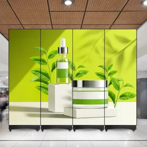P1.87 LED Poster V3 Screen Portable Digital Video Signage Smart Advertising 3840HZ Foldable HDR10+ IP54 Waterproof