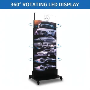 P2 P2.5 Indoor Rotating LED Advertising Screen with 360 Viewing Angle Smart APP PC Control for Exhibition Hall