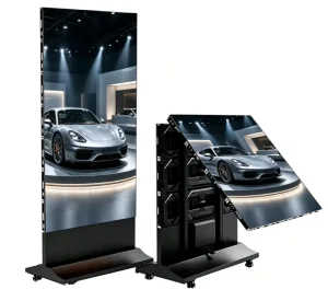 P2.5 Indoor LED Mirror Digital Signage Mobile Stand for High-End Retail Store Self-Service Business SDK Text