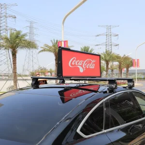 P2.96mm Ultra Slim 7cm Energy Efficient OLED Full Color HD LED Mobile Media Platform Outdoor Taxi/Car Top Display