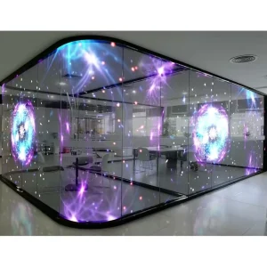 P3.91 Holographic Invisible Screen Sci Fi Technology Transparent Exhibition Wall for Advertising Transparent Led Screen