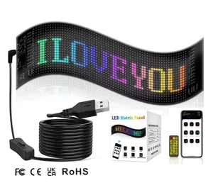 P6 590*120mm USB Full Color Soft Matrix Panel Ultra Clear Advertising Festival Led Display Car Window Adhere Screen Panal