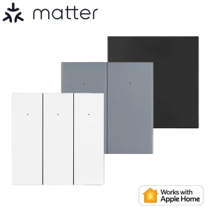 PC Material Smart Wall Switches Matter Compatible Easy Cleaning Alexa Voice Control Apple Home Kit App Control Wi-Fi Enabled