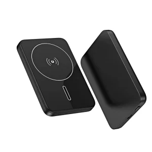 Ultra-Thin Portable Fast-Charging Aluminum Alloy PD 20W 5000mAh/10000mAh Magnetic Wireless Power Bank USB-C Charging Station with LED
