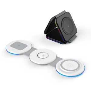 Factory Direct Magnetic Electric PD 3.0 2-in-1 Foldable Wireless Charger, 9V/2A Fast Charging, OTP, for Phones, Watches, and Earbuds