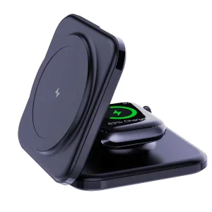 Best-Selling Electric 3-in-1 Foldable Magnetic Desktop Phone Charger with PD 3.0/QC Fast Wireless Charging Station, 5V/2A