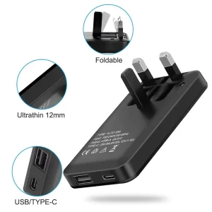 PD20W Foldable USB Charger Slim Design USB A QC3.0 Type C Fast Charging Adapter