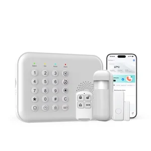 PGST Tuya Alexa GSM+WiFi 2G 4G Mobile App Control Wireless Smart Home Security System with SOS Function 50 100m Detection Range