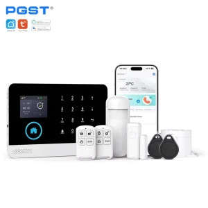 PGST Tuya Smart Home Alarm Kit with 4G Wifi 100% Wireless Home Security System ABS Material Intruder SMS Defense Zone