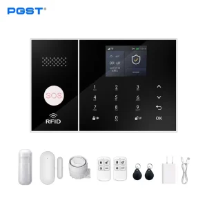 PGST. Tuya Smart WiFi 4G Security Alarm System Panel Built in Siren With RF433 Door Motion Sensor Home Alarm System