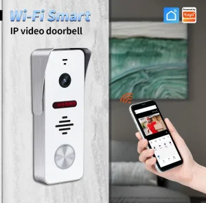 POE WiFi Video Doorbell 1080P HD, RFID Access, Night Vision, Two-Way Audio, IP Door Station for Villas/Offices