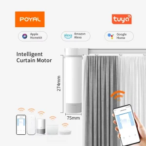 POYAL Motorized Drapery System Remote Control & WiFi Smart Home Kit Indoor Outdoor Use Electronic Curtain Opener