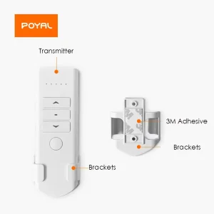 POYAL Smart Home Modern Remote Control for Window Roller Blinds White Automatic Opener Wireless Enhanced Home Automation