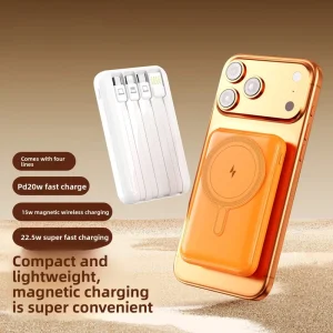 Wholesale New PVC Magnetic Wireless Charger with Cable, 22.5W Fast-Charging Power Bank, Customizable Gift