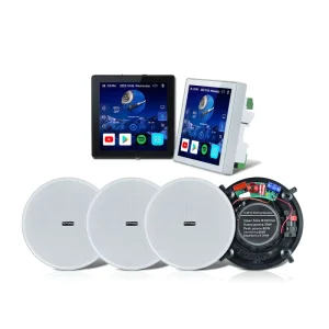 PW425V+4FCR525 WiFi Voice Control Smart Home System Touch Screen Wall Amplifier with Ceiling Speakers for Home/Hotel