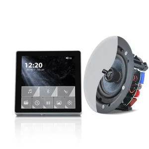 PW430M+FCR53 Wall Amplifier Smart Home Audio 4*30W Stereo Sound Music Panel PA System Loudspeaker Ceiling Speaker Kits
