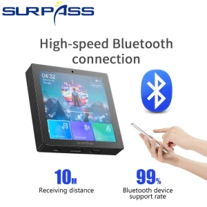 PW4425B+CR520*4 Smart Home Audio Kit 4″ Touch in Wall Amplifier 4x20W 5″ Coaxial Ceiling Speaker