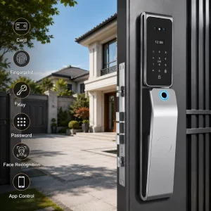 Palm Vein Qpp Smart Home Biometric Smart Lock with Camera Keypad for Wood Aluminum Doors Wi Fi Tuya App