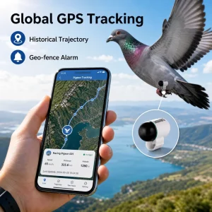 Parrot Tracker Pigeon Competition Training GPS Tracker Plastic Chip Loop Real Time Positioning Bluetooth WiFi IP67 Waterproof