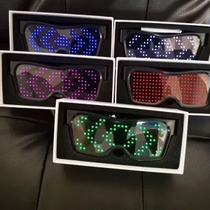 Party Flashing LED Smart Glasses with 200 LEDs Rechargeable & App Controlled for Festive Events