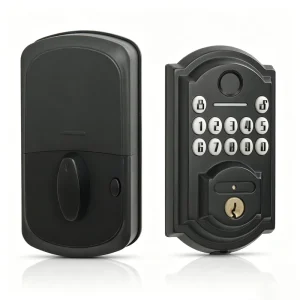Password Lock Retro Entry Smart Deadbolt Lock with Key, Zinc Alloy Smart Door Lock, Electronic Fingerprint Lock Set