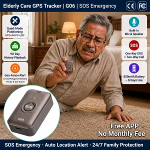 Personal SOS Smart GPS GLONASS Mini Tracker & Locator G06 Android App PC Compatible 1 Year Warranty for Kids Ladies Disabled