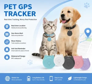 Pet GPS Tracker Cat Shape, Waterproof Real Time Tracking Device, Global Use Anti-lost Locator for Dogs Cats