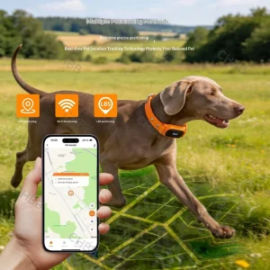 Pet Locator 4G Waterproof ABS+Silicone Health Monitoring Tracking Cat Dog Collar Anti Lost Electronic Fence