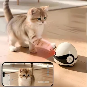 Pet Robot Wireless Mobile Camera With Laser Toy Two-Way Audio App Control Auto Recharge For Cats And Dogs