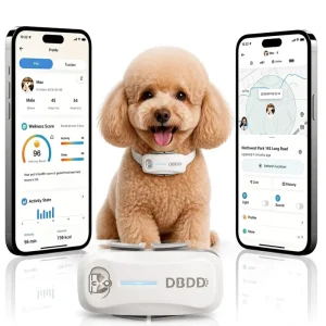 Pet Smart GPS Locator Plastic Silicone Waterproof Real Time Location Monitor Activity Tracking AI Vet Assistant >20 Hours